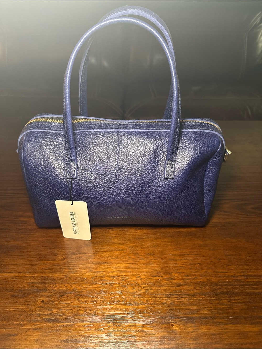 Portland Leather Sloan Doctor Bag “Oversized” Blue Pebbled Leather Satchel NWT - Picture 9 of 15